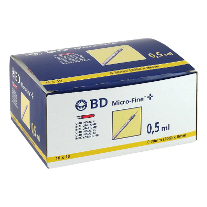 Bild von Bd Micro-Fine+ Insulinspr.0,5 Ml U40 8 Mm (100X0.5 ml)